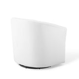 Hadley Performance Velvet Swivel Armchair in White