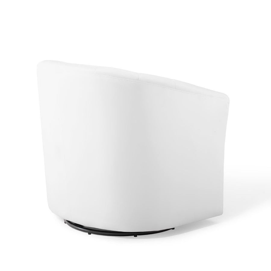 Hadley Performance Velvet Swivel Armchair in White