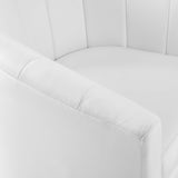 Hadley Performance Velvet Swivel Armchair in White