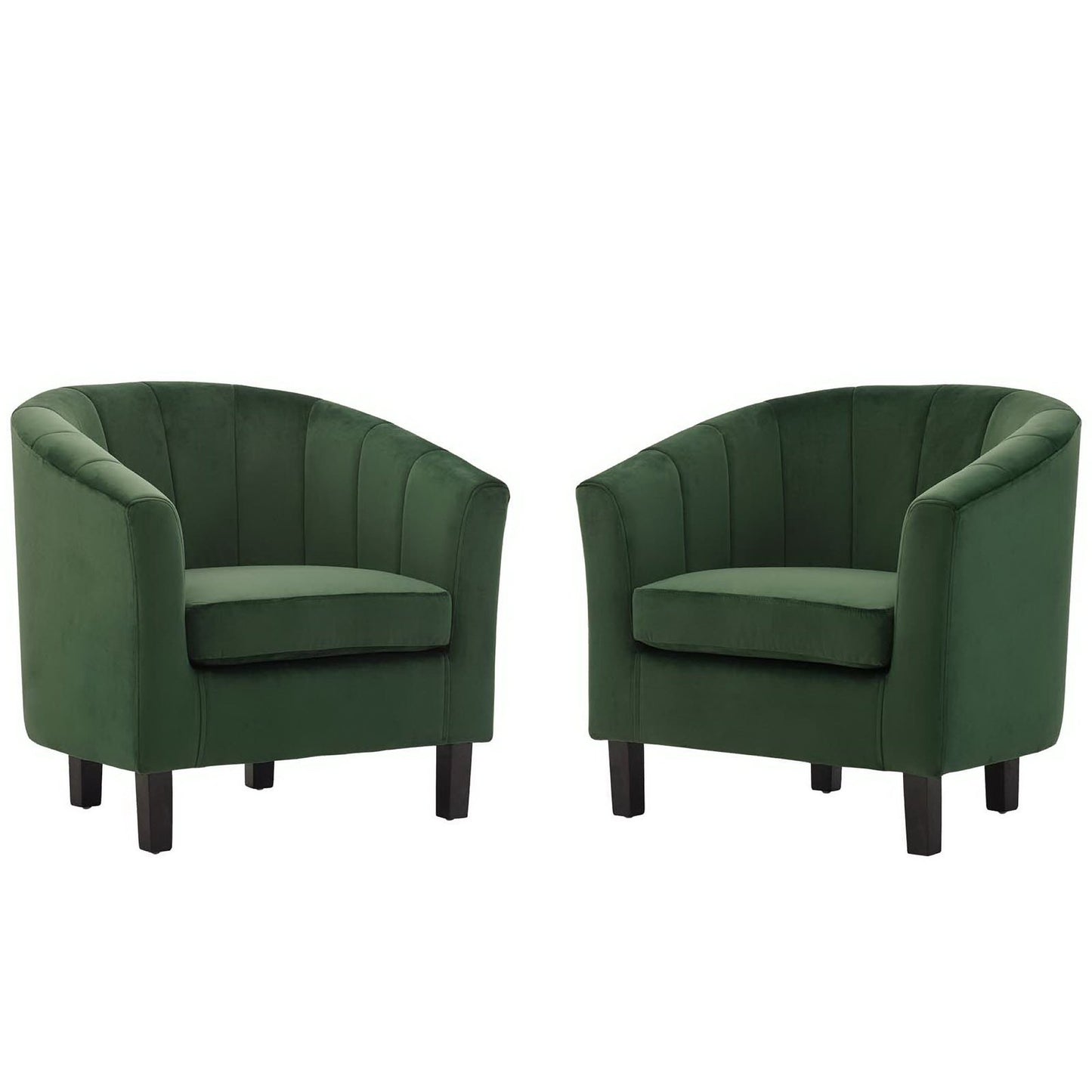 Prospect Channel Tufted Performance Velvet Armchair Set of 2 by Furniture For America