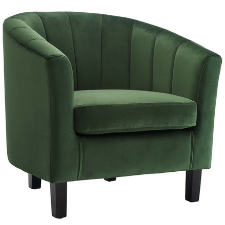 Prospect Channel Tufted Performance Velvet Armchair Set of 2 in Emerald