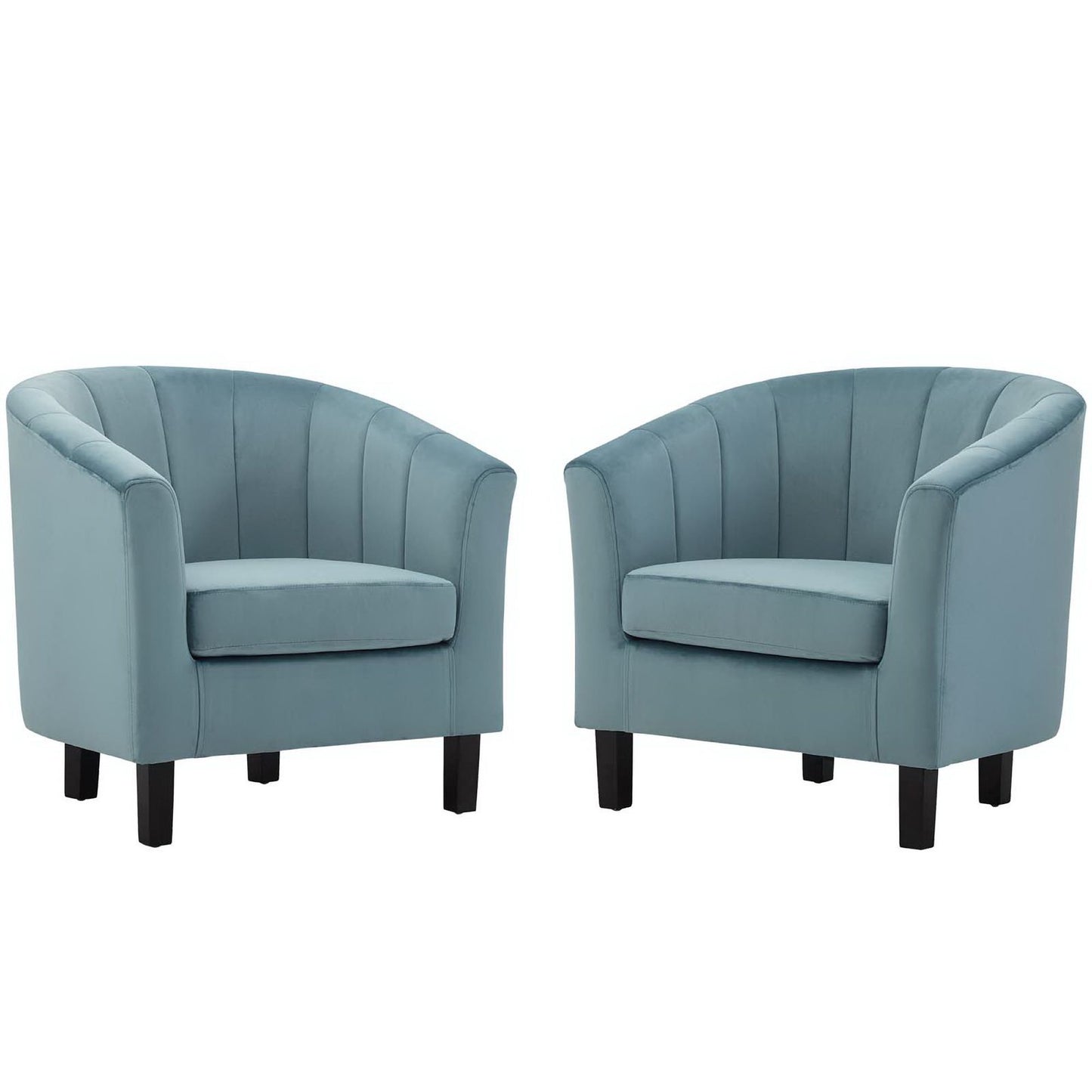 Prospect Channel Tufted Performance Velvet Armchair Set of 2 by Furniture For America