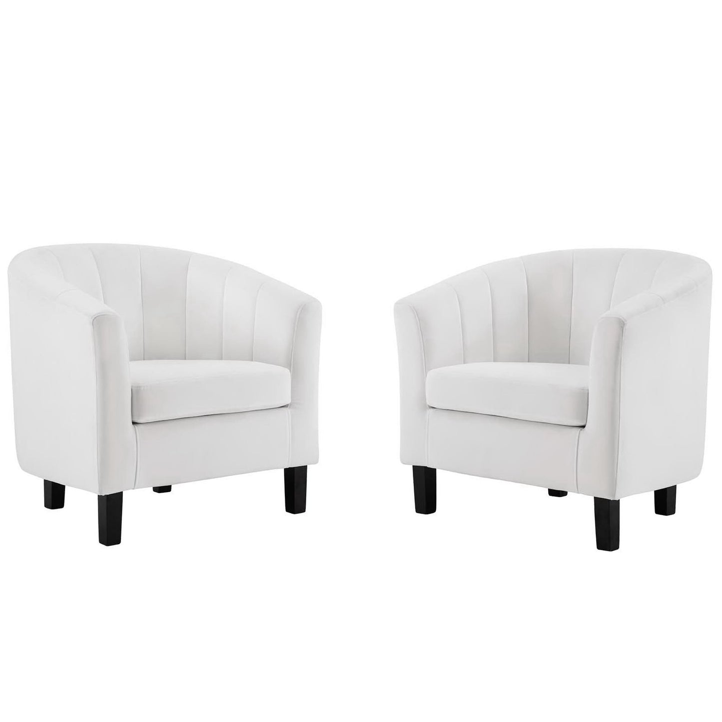 Prospect Channel Tufted Performance Velvet Armchair Set of 2 by Furniture For America