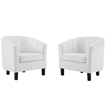 Prospect Channel Tufted Performance Velvet Armchair Set of 2 by Furniture For America