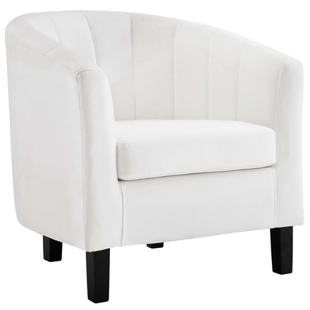 Prospect Channel Tufted Performance Velvet Armchair Set of 2 in White