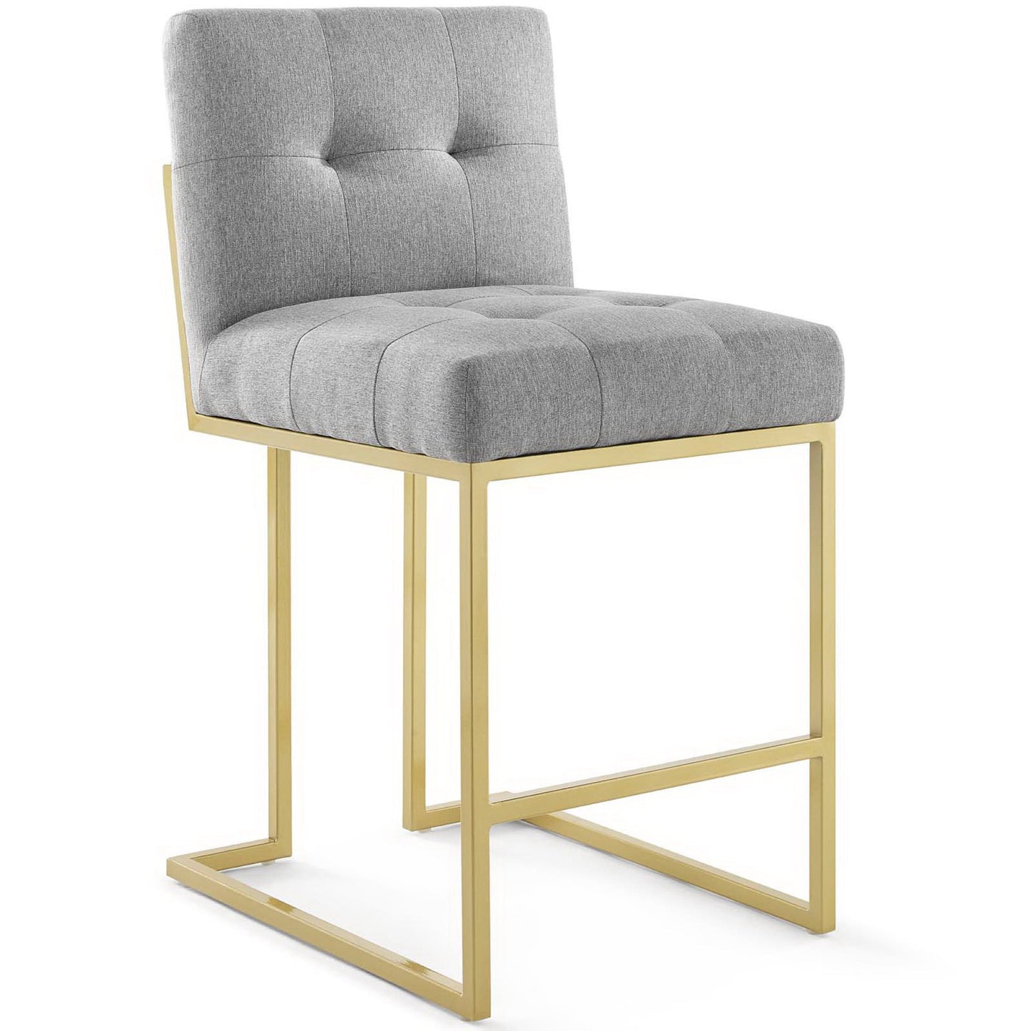Privy Gold Stainless Steel Upholstered Fabric Counter Stool Set of 2 by Furniture for America