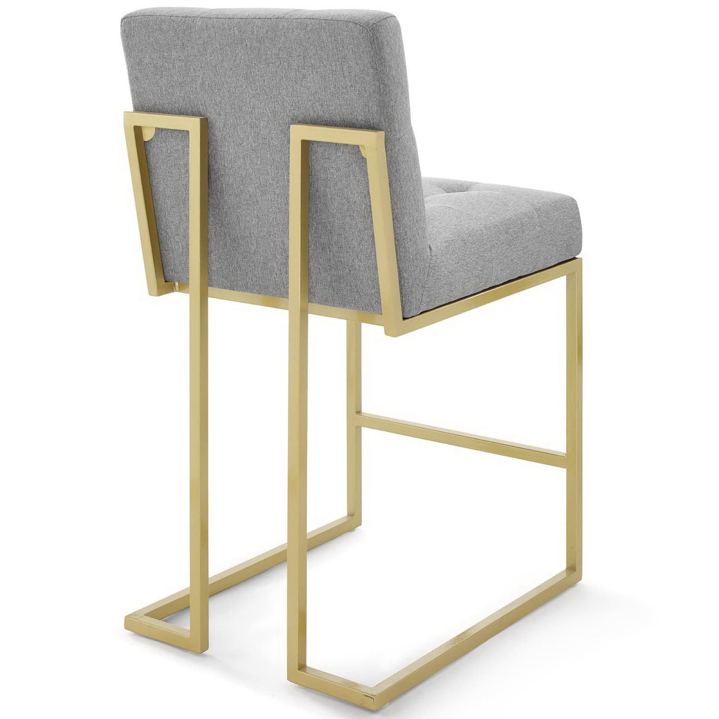 Privy Gold Stainless Steel Upholstered Fabric Counter Stool Set of 2 by Furniture for America