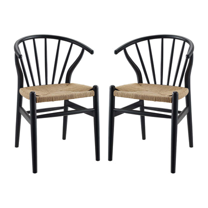Flourish Spindle Wood Dining Side Chair Set of 2 by Furniture For America
