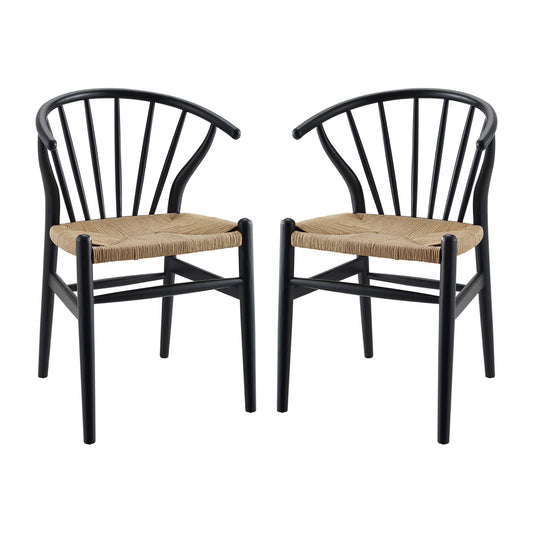 Flourish Spindle Wood Dining Side Chair Set of 2 by Furniture For America