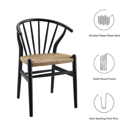 Flourish Spindle Wood Dining Side Chair Set of 2 by Furniture For America