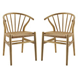 Elliot Spindle Wood Dining Side Chair Set of 2 in Natural