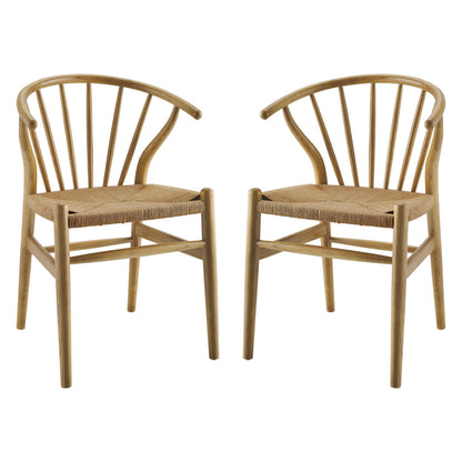 Flourish Spindle Wood Dining Side Chair Set of 2 by Furniture For America