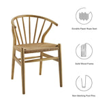 Elliot Spindle Wood Dining Side Chair Set of 2 in Natural