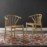 Elliot Spindle Wood Dining Side Chair Set of 2 in Natural