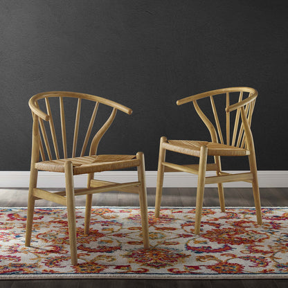 Flourish Spindle Wood Dining Side Chair Set of 2 by Furniture For America