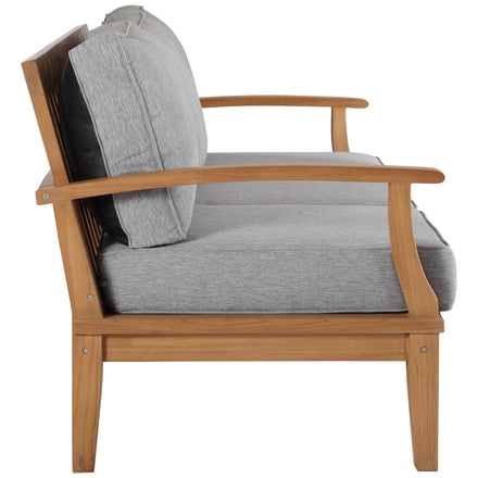 Marina Outdoor Patio Teak Sofa in Natural Gray