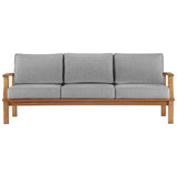 Cove Outdoor Patio Teak Sofa in Natural Gray