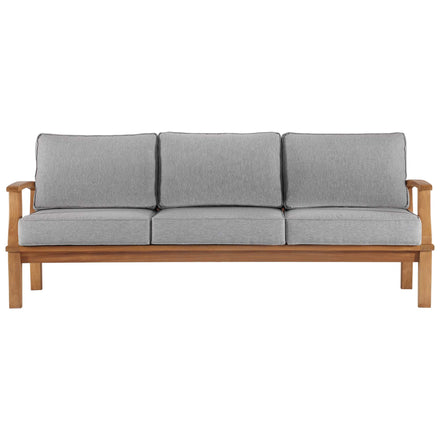 Marina Outdoor Patio Teak Sofa in Natural Gray