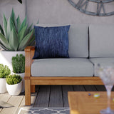 Cove Outdoor Patio Teak Sofa in Natural Gray