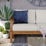 Cove Outdoor Patio Teak Sofa in Natural White