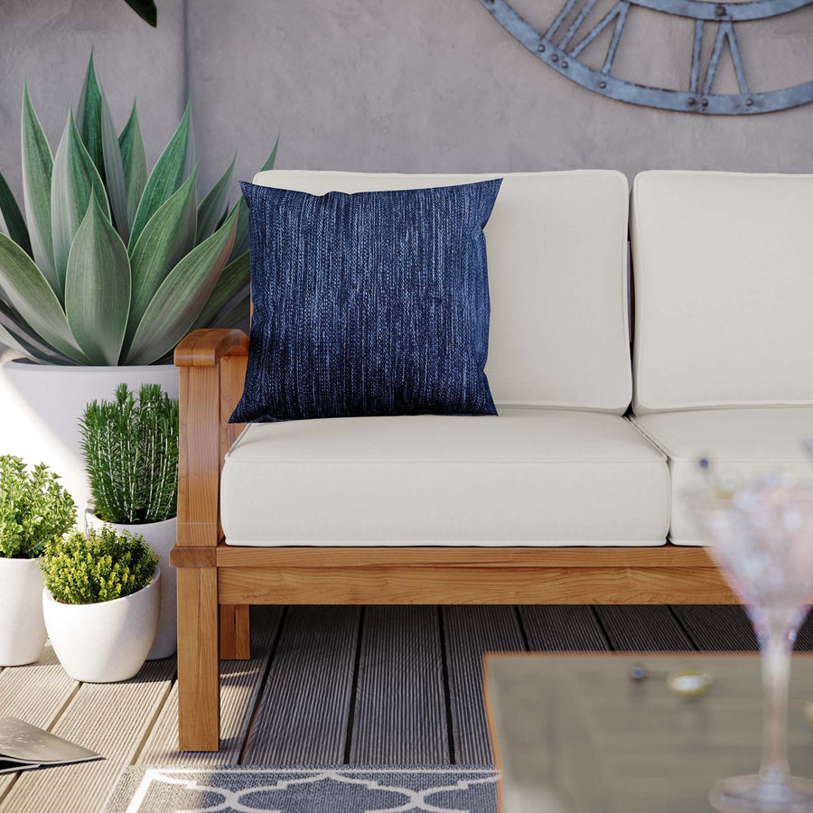 Cove Outdoor Patio Teak Sofa in Natural White