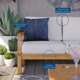Cove Outdoor Patio Teak Sofa in Natural White