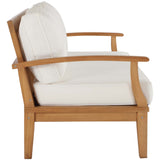 Cove Outdoor Patio Teak Sofa in Natural White