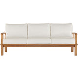 Cove Outdoor Patio Teak Sofa in Natural White