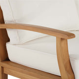 Cove Outdoor Patio Teak Sofa in Natural White