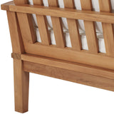 Cove Outdoor Patio Teak Sofa in Natural White
