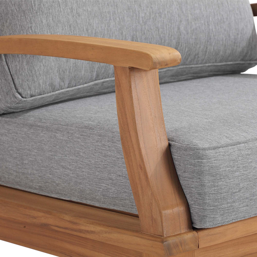 Cove Outdoor Patio Teak Rocking Chair in Natural Gray