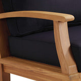 Cove Outdoor Patio Teak Rocking Chair in Natural Navy