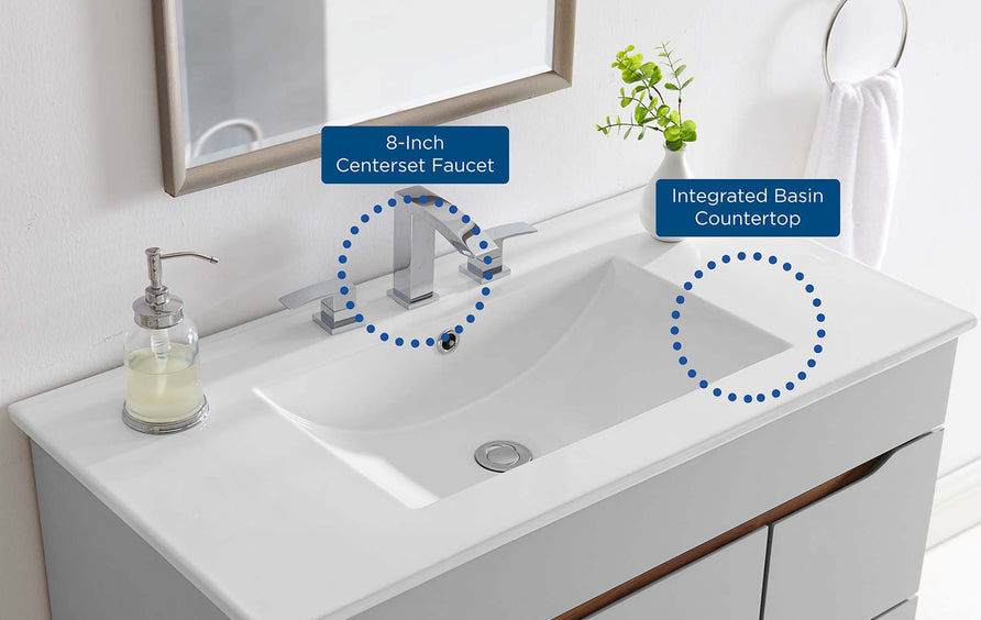 Calla 36" Bathroom Sink in White