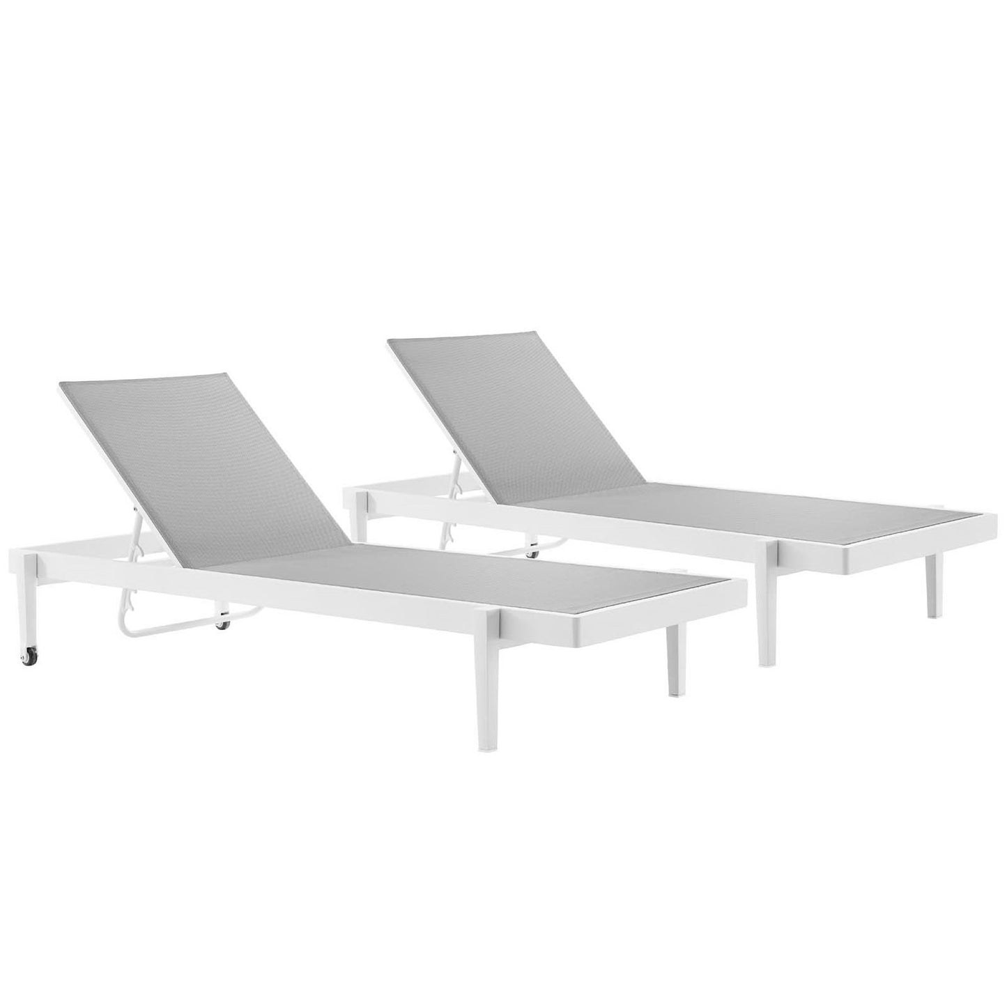 Charleston Outdoor Patio Aluminum Chaise Lounge Chair Set of 2 by Furniture for America