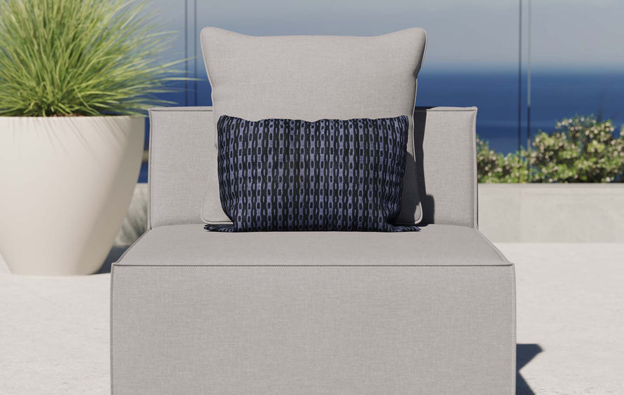 Heath Outdoor Patio Upholstered Sectional Sofa Armless Chair in Gray