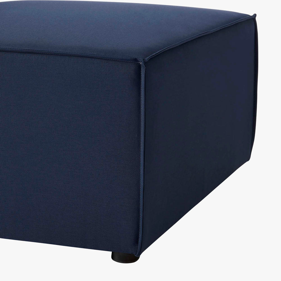 Heath Outdoor Patio Upholstered Sectional Sofa Armless Chair in Navy Blue