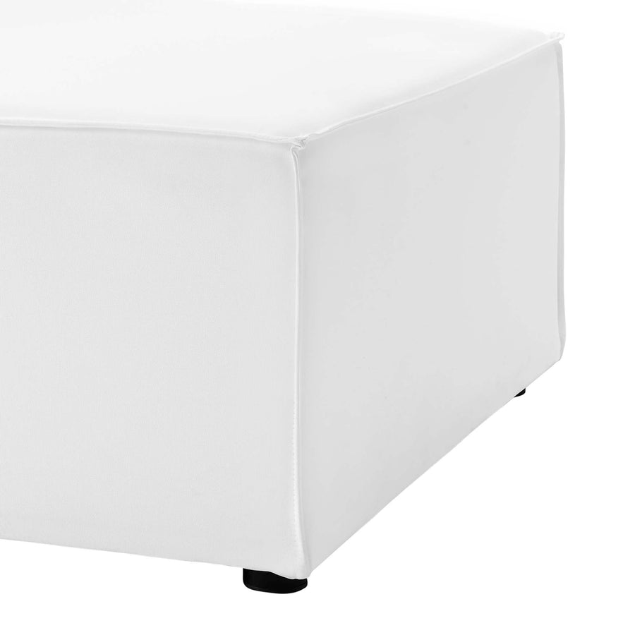 Heath Outdoor Patio Upholstered Sectional Sofa Armless Chair in White