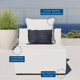 Heath Outdoor Patio Upholstered Sectional Sofa Armless Chair in White