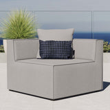 Heath Outdoor Patio Upholstered Sectional Sofa Corner Chair in Gray