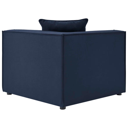 Saybrook Outdoor Patio Upholstered Sectional Sofa Corner Chair in Navy