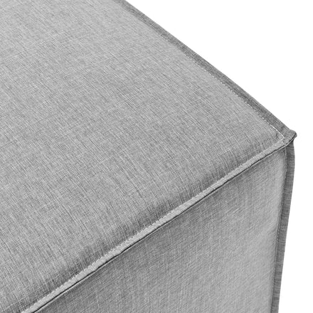 Saybrook Outdoor Patio Upholstered Sectional Sofa Ottoman in Gray