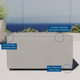 Heath Outdoor Patio Upholstered Sectional Sofa Ottoman in Gray