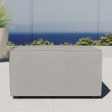 Heath Outdoor Patio Upholstered Sectional Sofa Ottoman in Gray