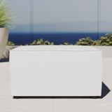 Heath Outdoor Patio Upholstered Sectional Sofa Ottoman in White