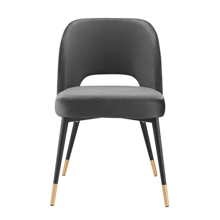 Rouse Performance Velvet Dining Side Chair in Charcoal