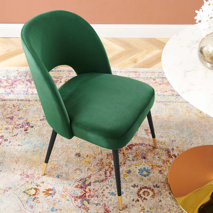 Rouse Performance Velvet Dining Side Chair by Furniture for America