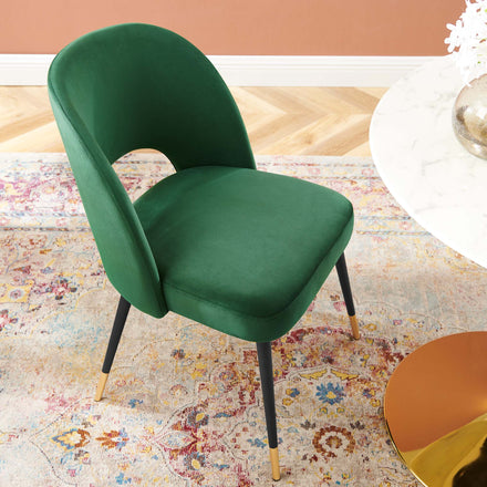 Rouse Performance Velvet Dining Side Chair in Emerald