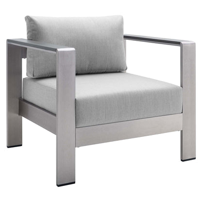 Shore SunbrellaÂ® Fabric Aluminum Outdoor Patio Armchair by Furniture For America