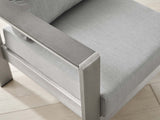 Marlow Sunbrella® Fabric Aluminum Outdoor Patio Armchair in Silver Gray