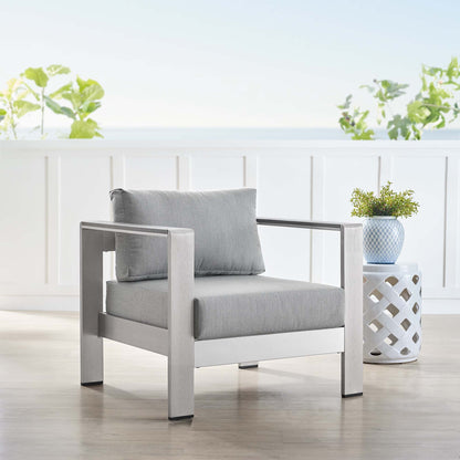 Shore SunbrellaÂ® Fabric Aluminum Outdoor Patio Armchair by Furniture For America